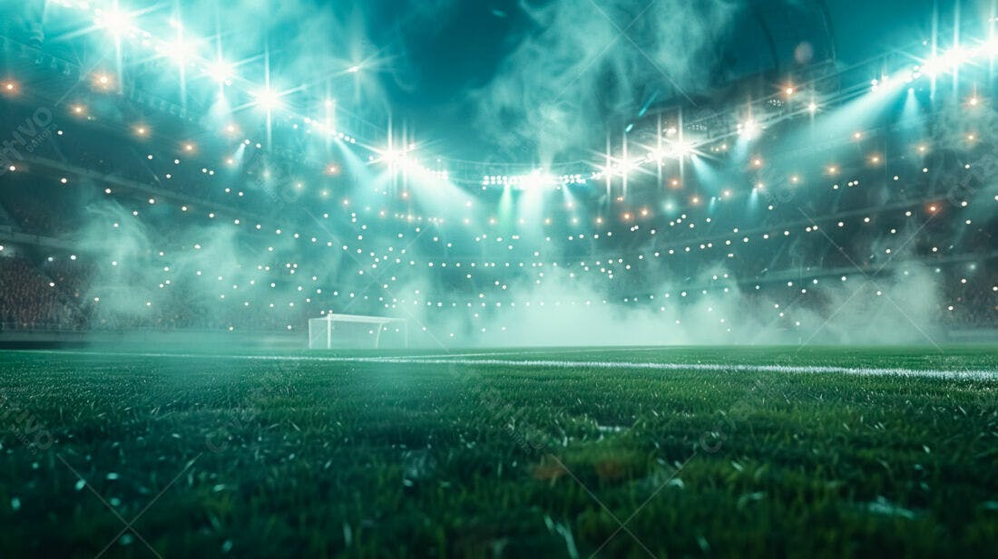 Campo de Futebol Noturno Iluminado