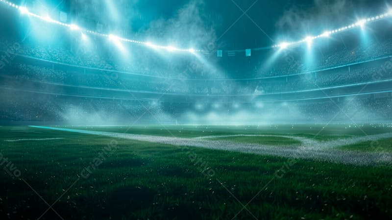Imagem de um campo de futebol com fumaça branca 9