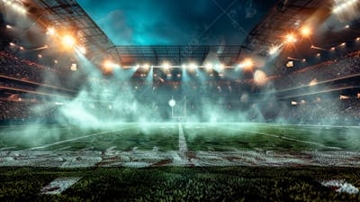 Imagem De Um Campo De Futebol Com Fumaça Branca 17