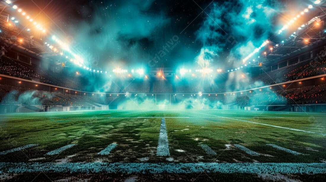 Estádio de futebol americano noturno