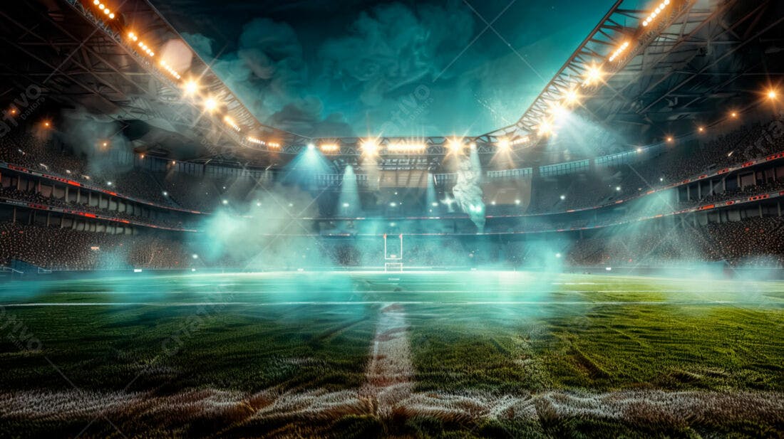 Estádio de futebol americano iluminado