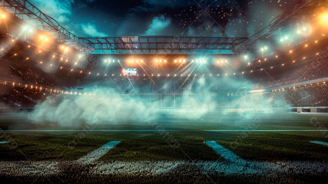 Estádio de futebol americano noturno lotado