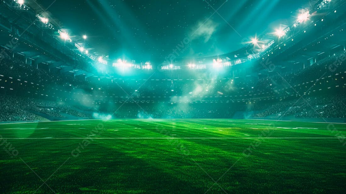 Estádio de futebol americano iluminado à noite