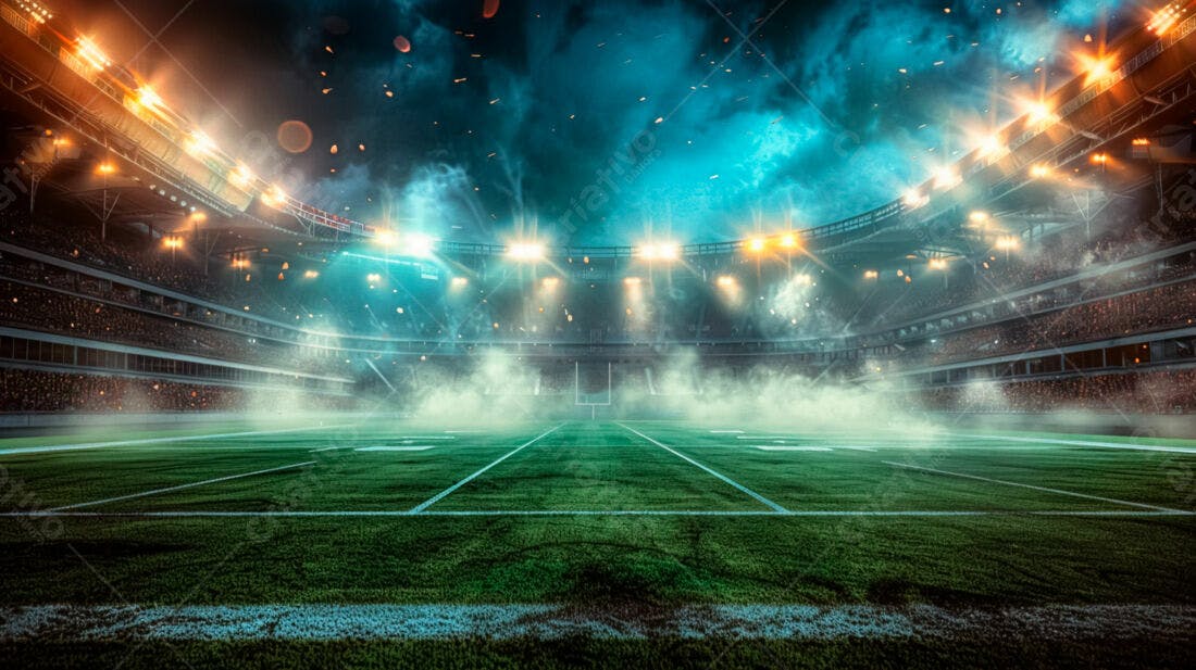 Estádio de futebol americano noturno