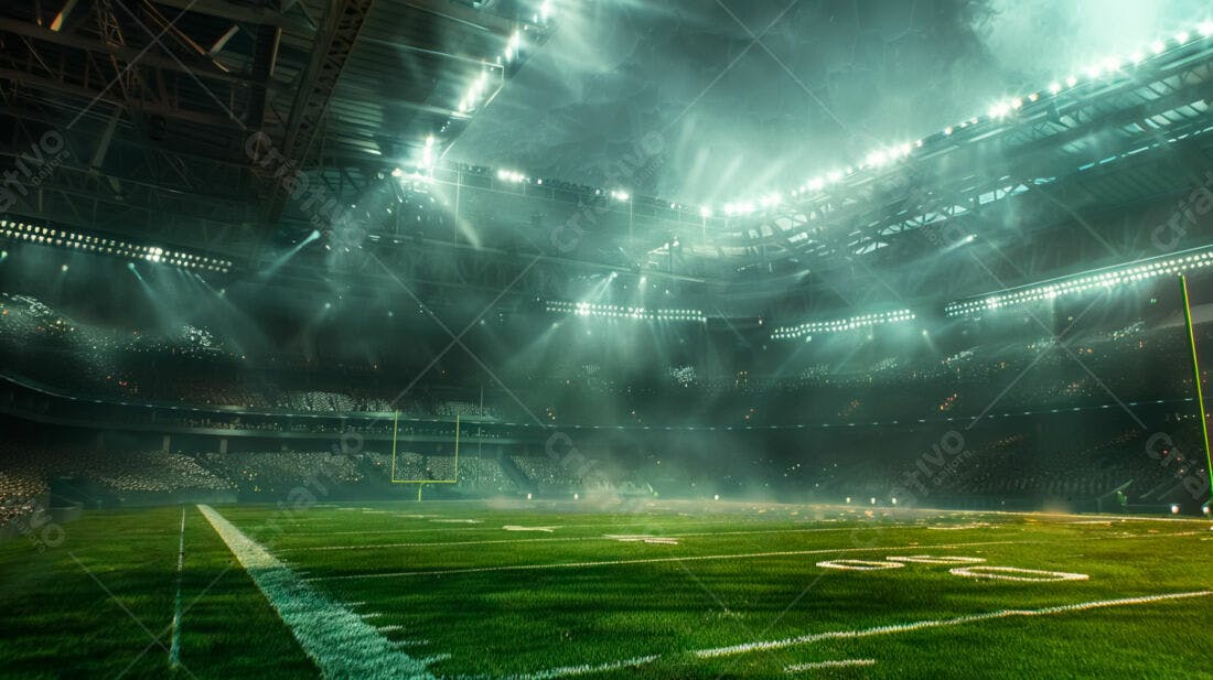 Campo de futebol americano iluminado