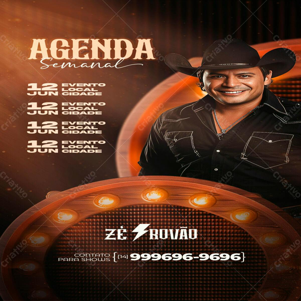 Flyer para Show Zé Rovão PSD Editável