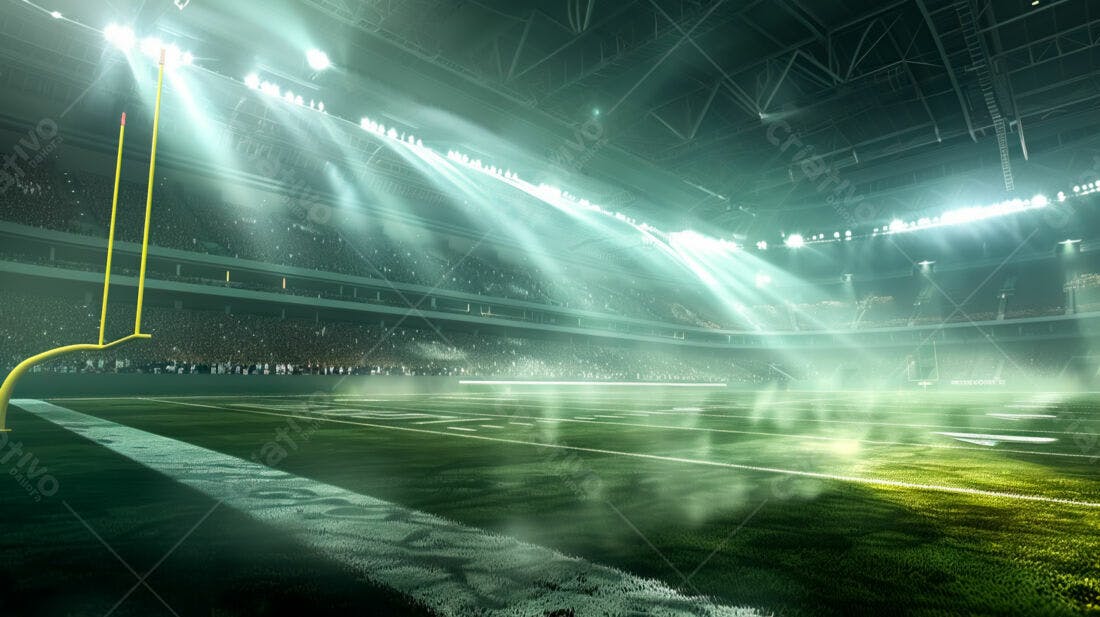 Estádio de futebol americano iluminado