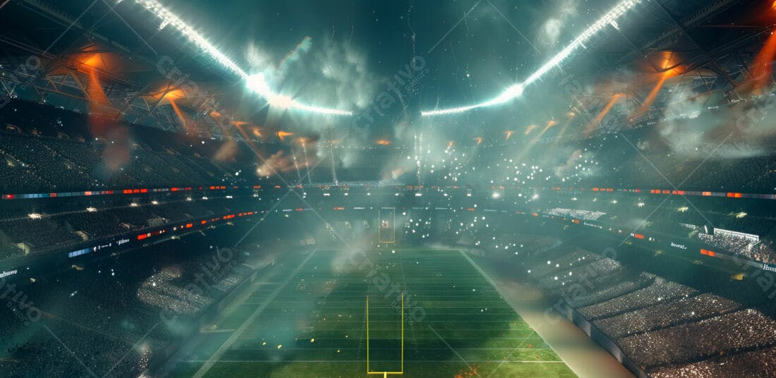 Estádio de futebol americano lotado noite