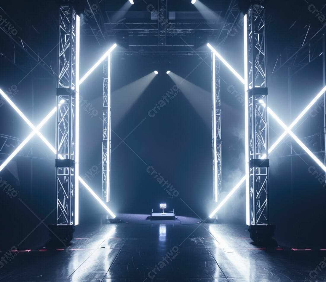 Palco com iluminação moderna e futurista