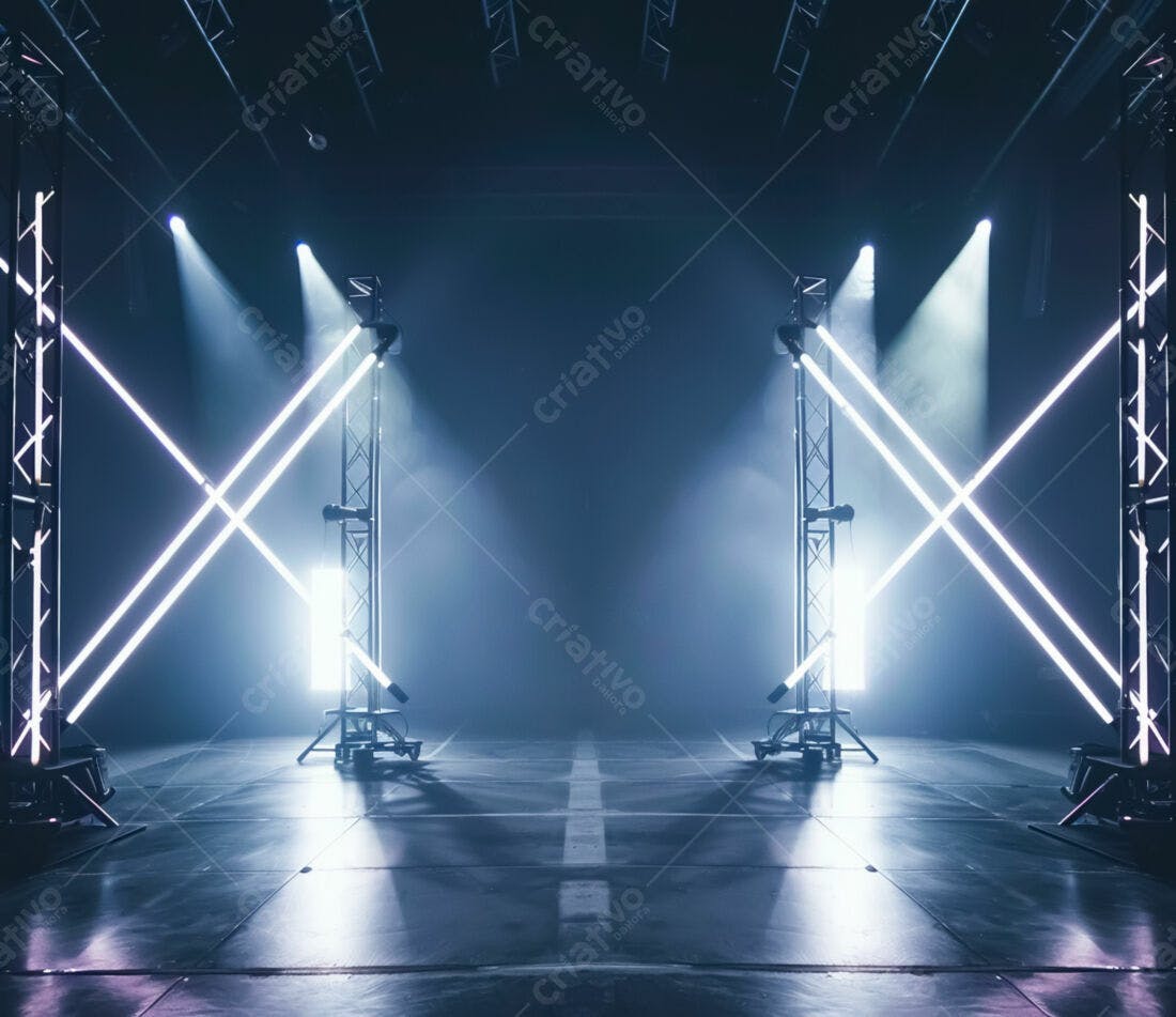Palco com iluminação moderna e futurista