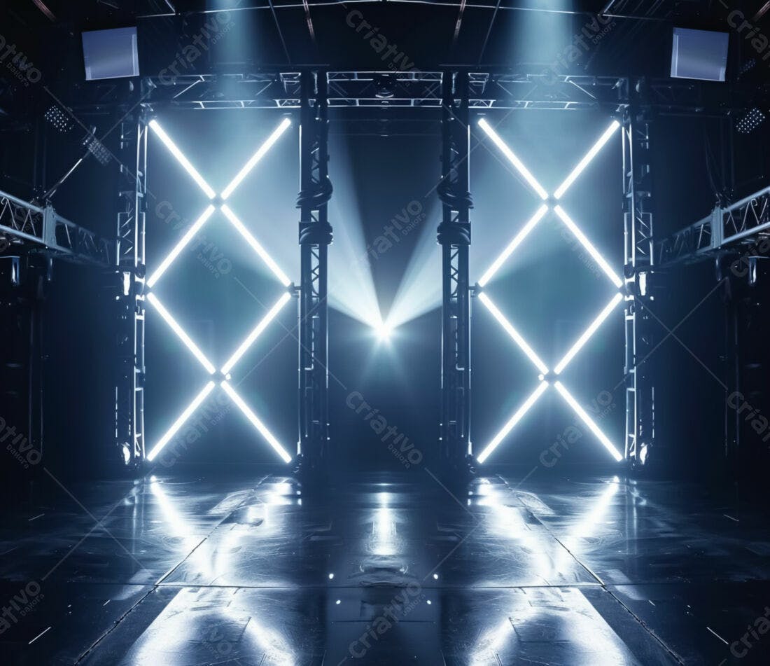 Palco iluminado com luzes de LED brancas
