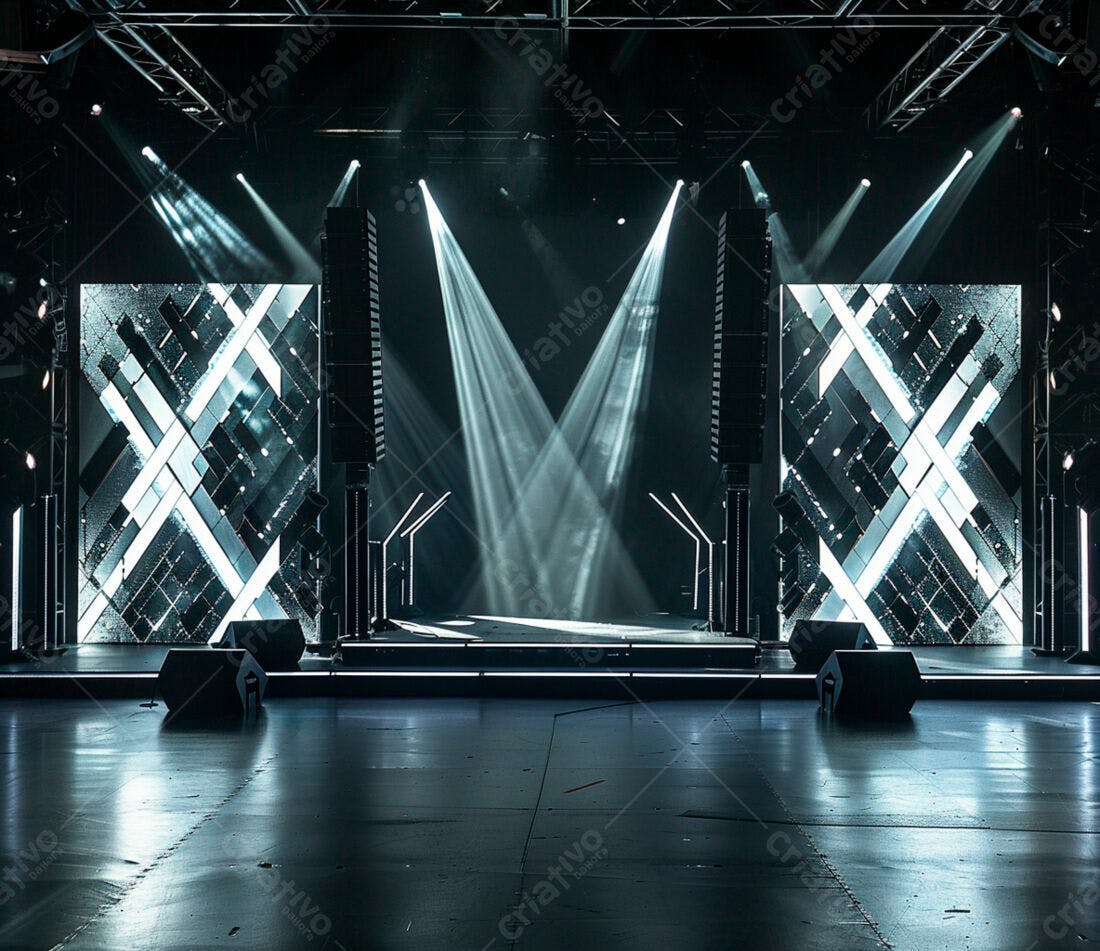 Palco iluminado para evento moderno
