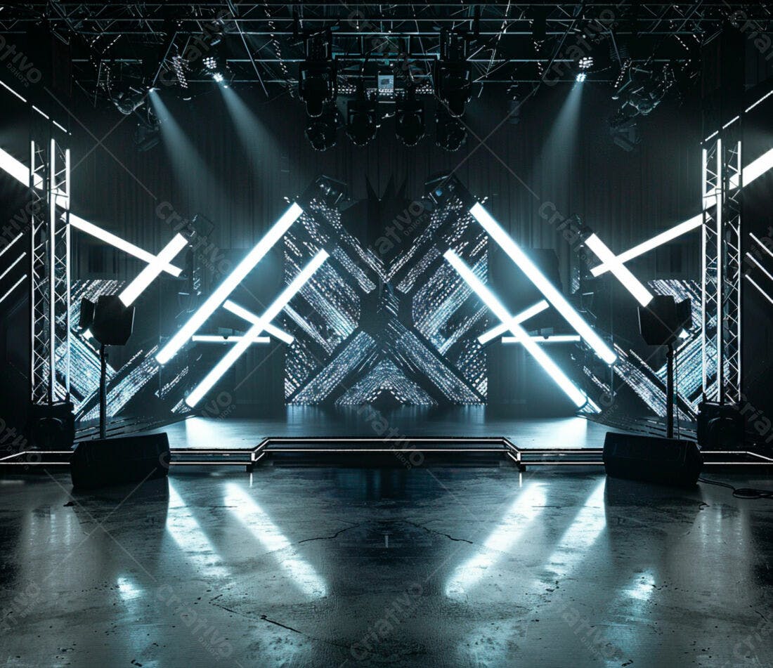 Palco com iluminação moderna para shows