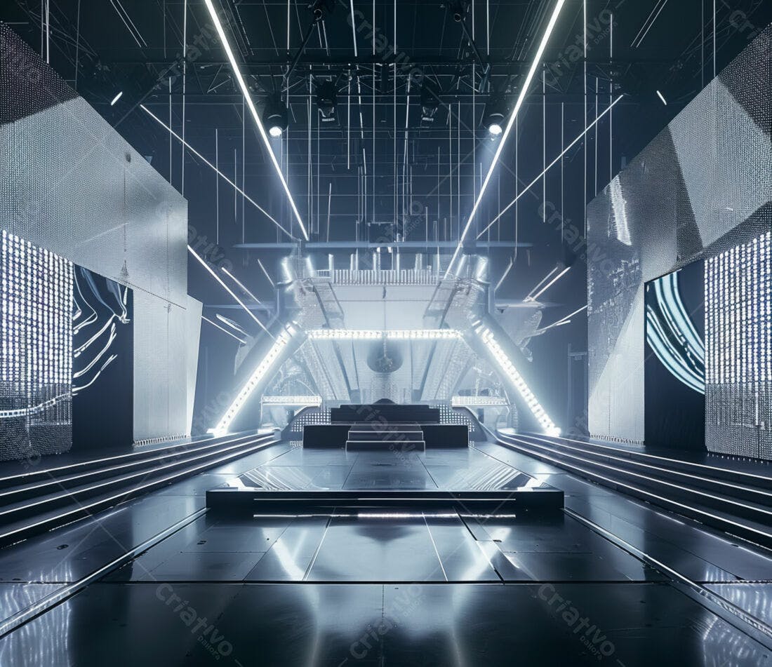 Palco futurista com iluminação de LED
