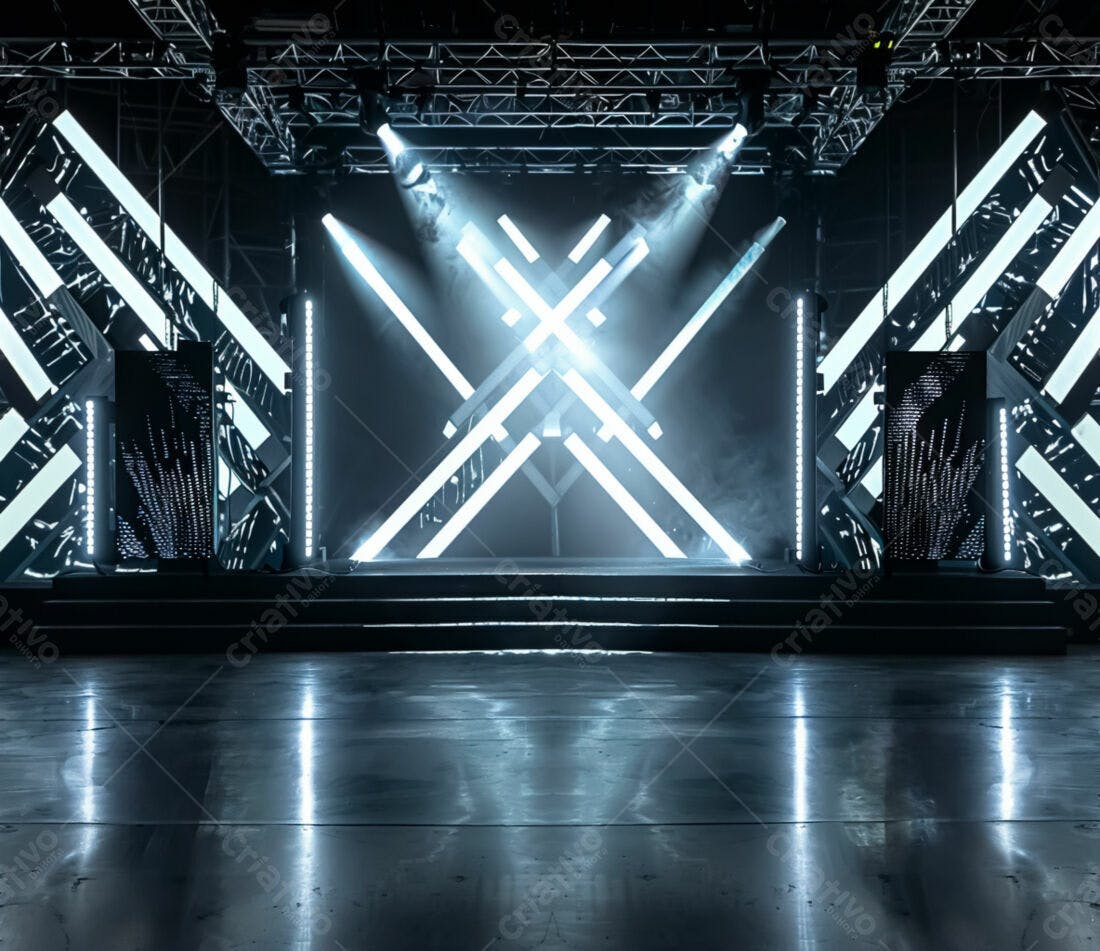 Palco iluminado com design moderno