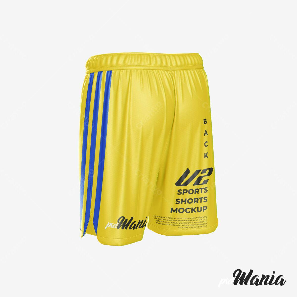Mockup Shorts Esportivos Amarelos PSD Editável