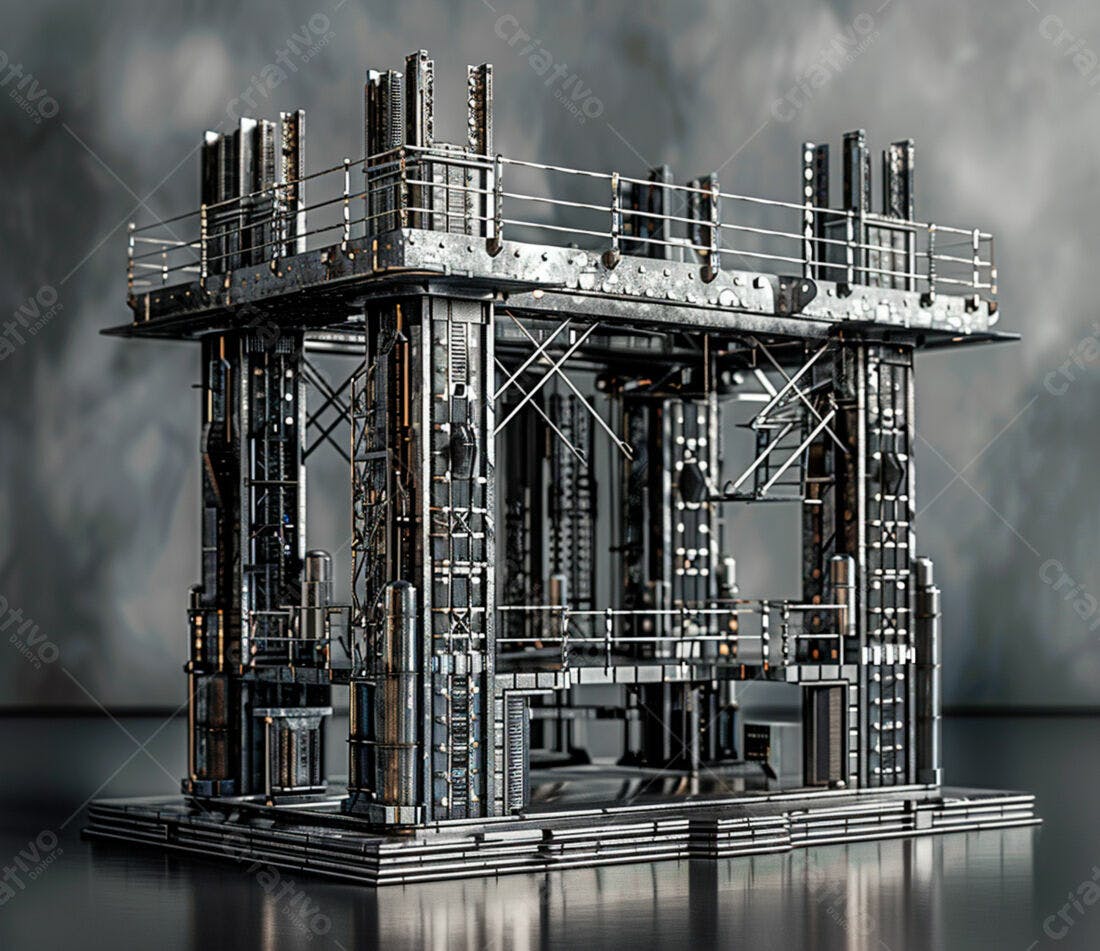 Estrutura metálica industrial futurista