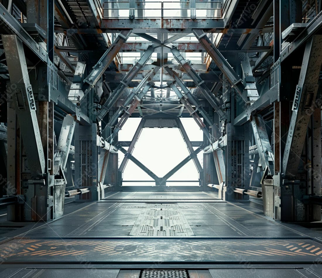 Estrutura metálica futurista industrial