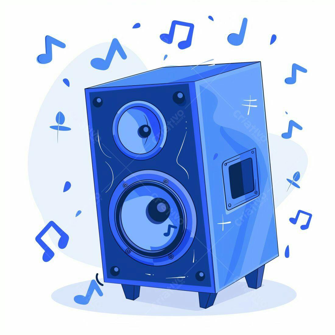 Caixa de Som Bluetooth Azul Música