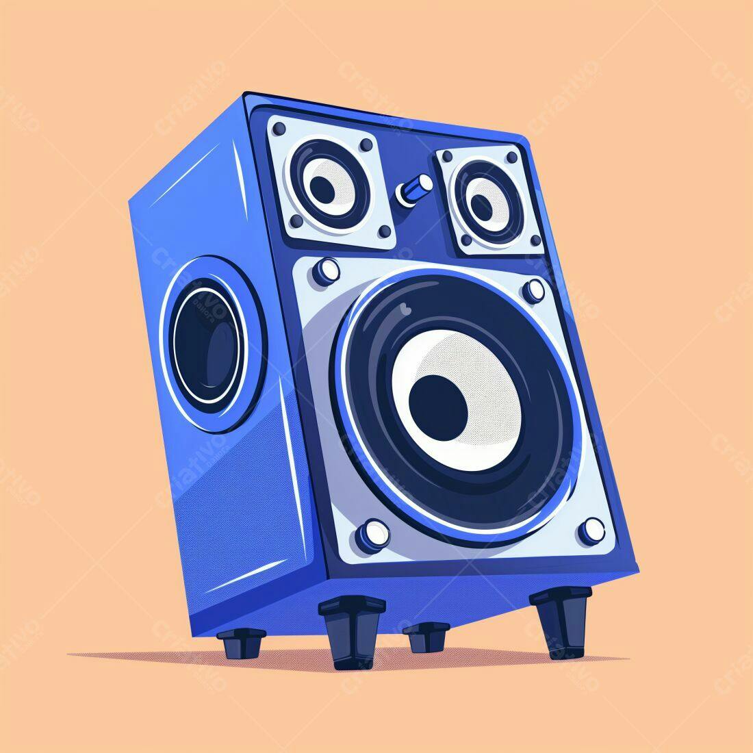 Caixa de Som Azul estilo Vintage