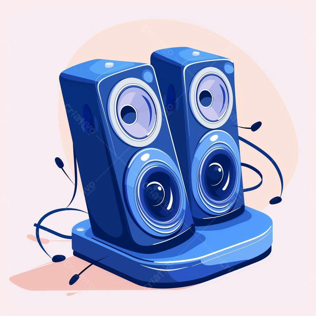 Caixas de Som Azuis Ilustração