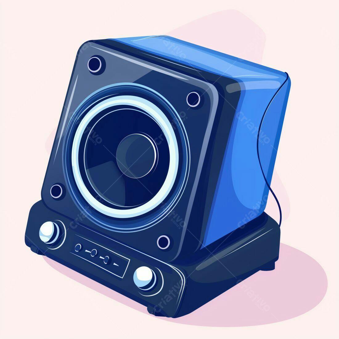 Caixa de Som Bluetooth Azul e Preta