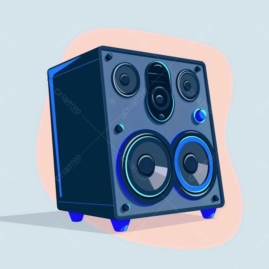 Caixa de Som Bluetooth Azul e Preta
