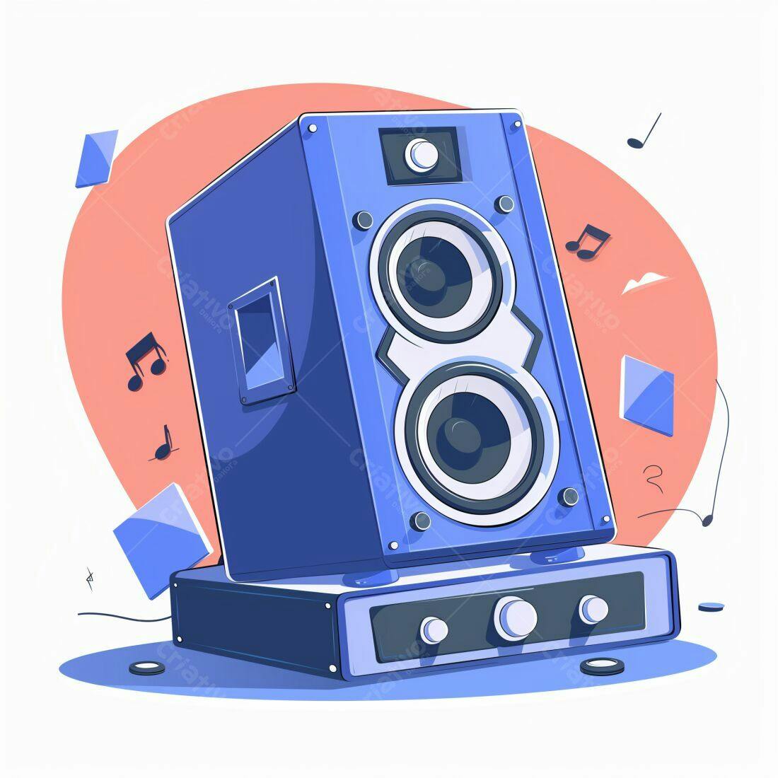 Caixa de Som Bluetooth Azul Ilustração
