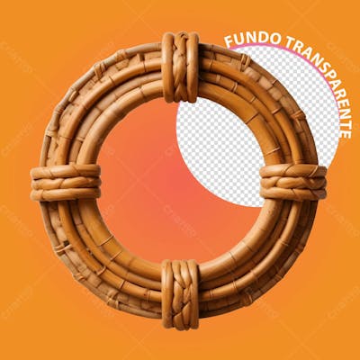 Anel De Bambu 3D Com Fundo Transparente