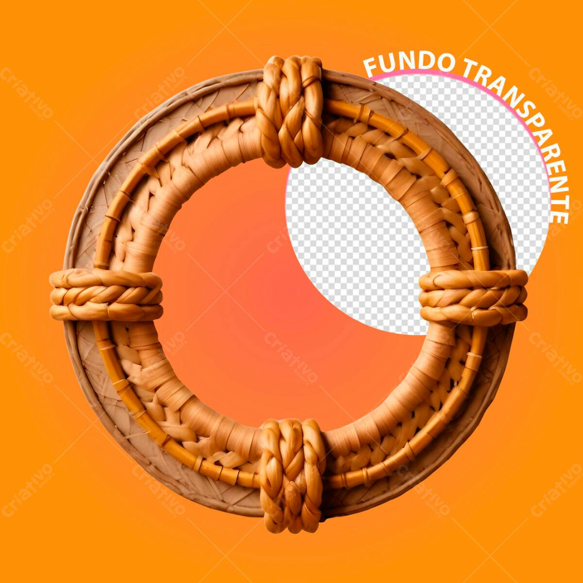 Moldura de Vime para Fotos PSD Editável