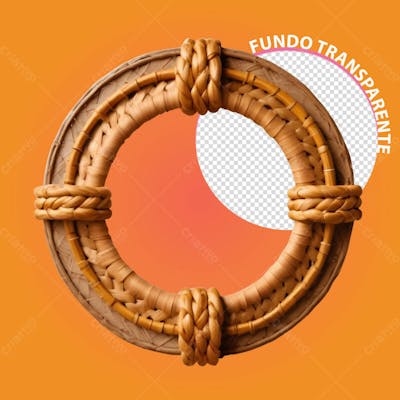 Anel De Bambu 3D Com Fundo Transparente