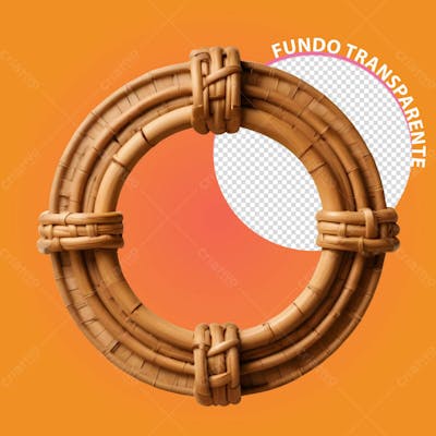 Anel De Bambu 3D Com Fundo Transparente