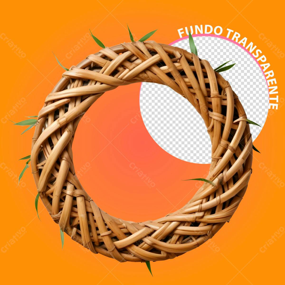 Moldura de Bambu para Fotos PSD Editável