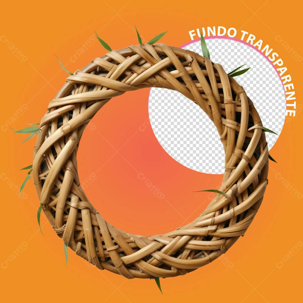 Anel De Bambu 3D Com Fundo Transparente