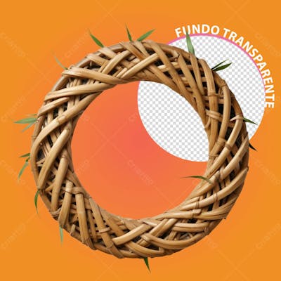 Anel De Bambu 3D Com Fundo Transparente
