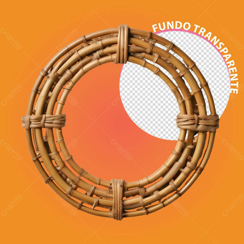 Anel De Bambu 3D Com Fundo Transparente