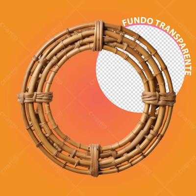 Anel De Bambu 3D Com Fundo Transparente