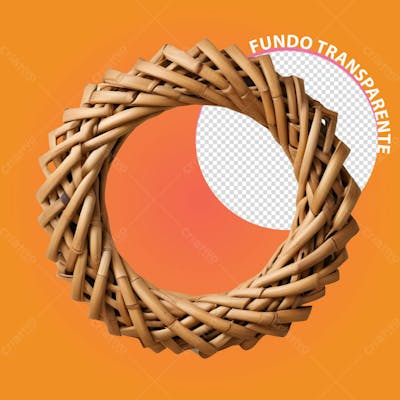 Anel De Bambu 3D Com Fundo Transparente