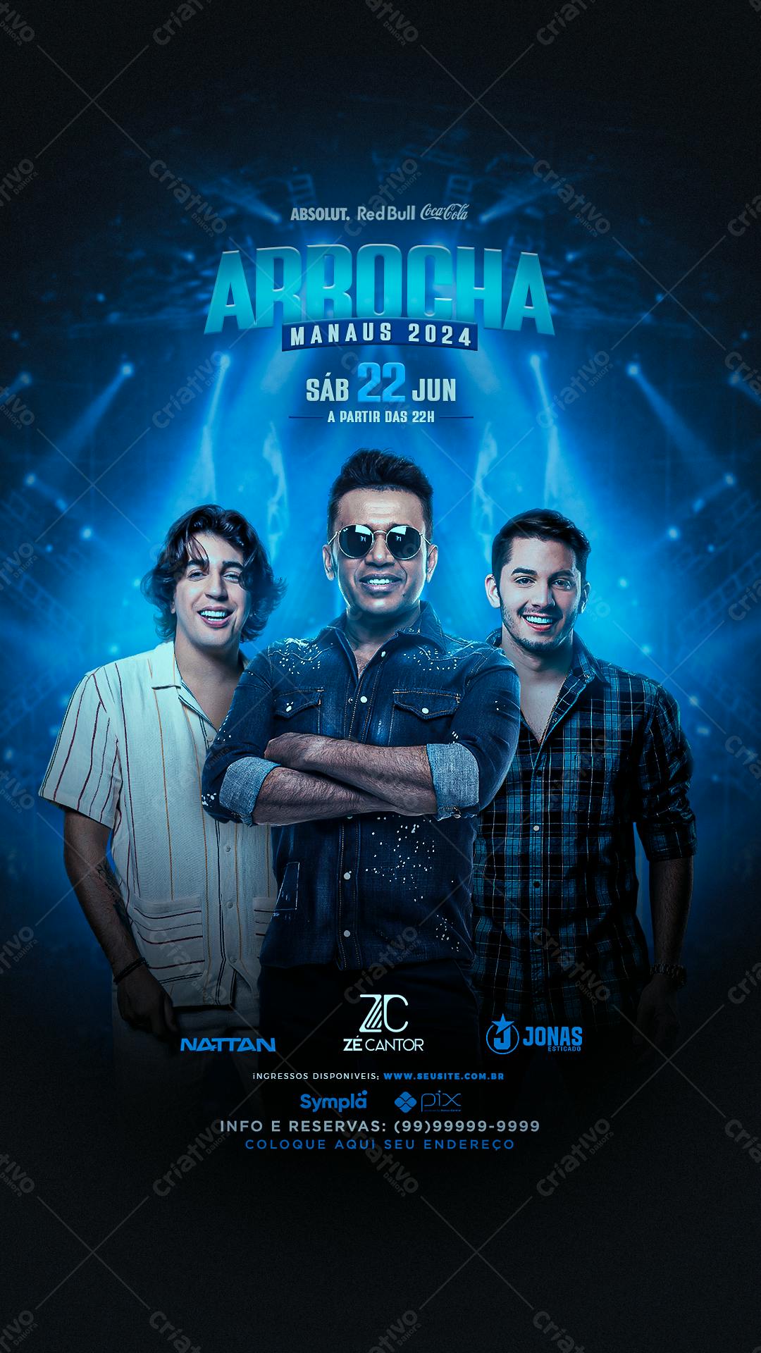 Flyer Arrocha em Manaus 2024 PSD Editável