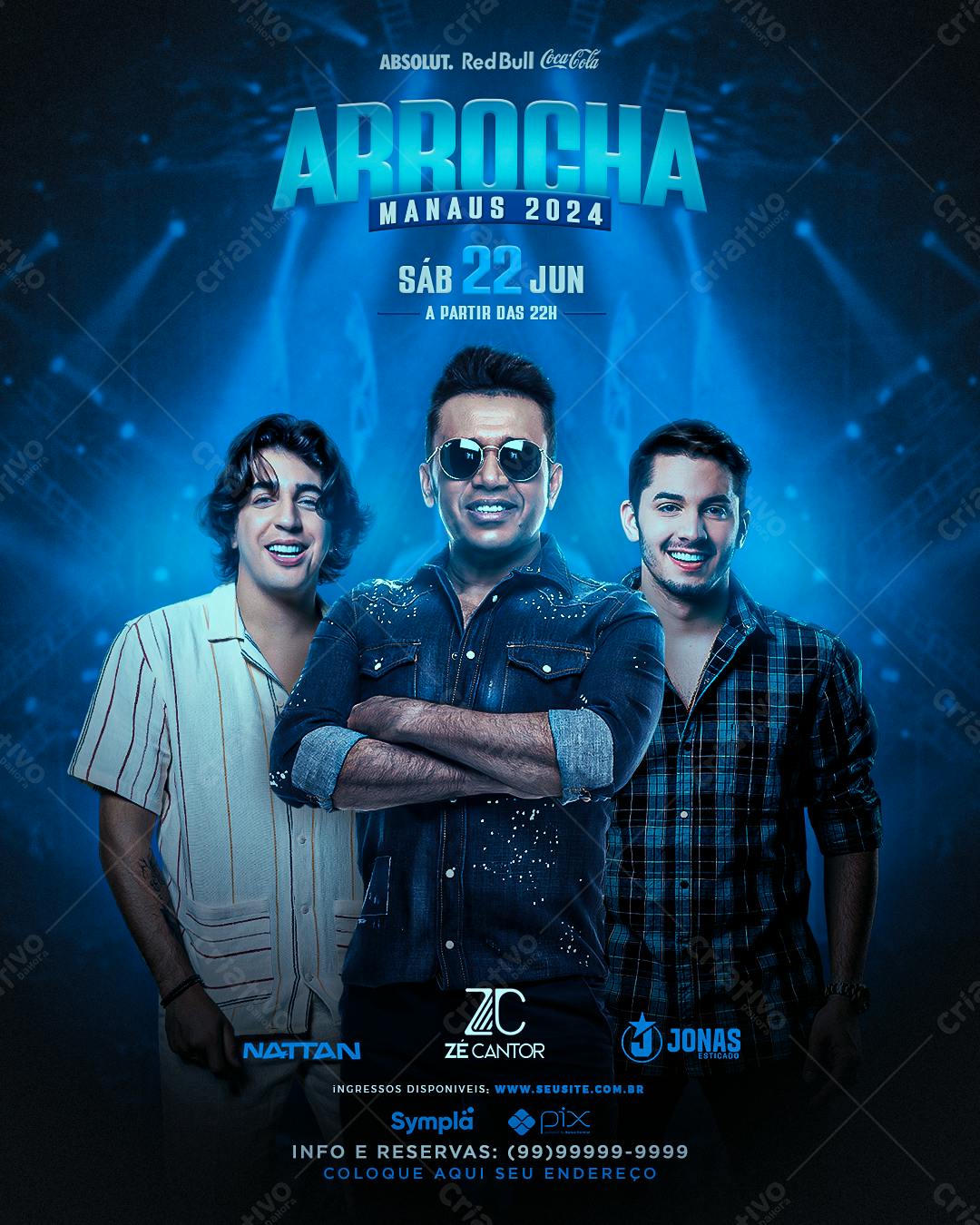 Flyer Arrocha Manaus 2024 PSD Editável