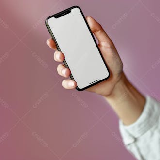 Segurando um celular na mão
