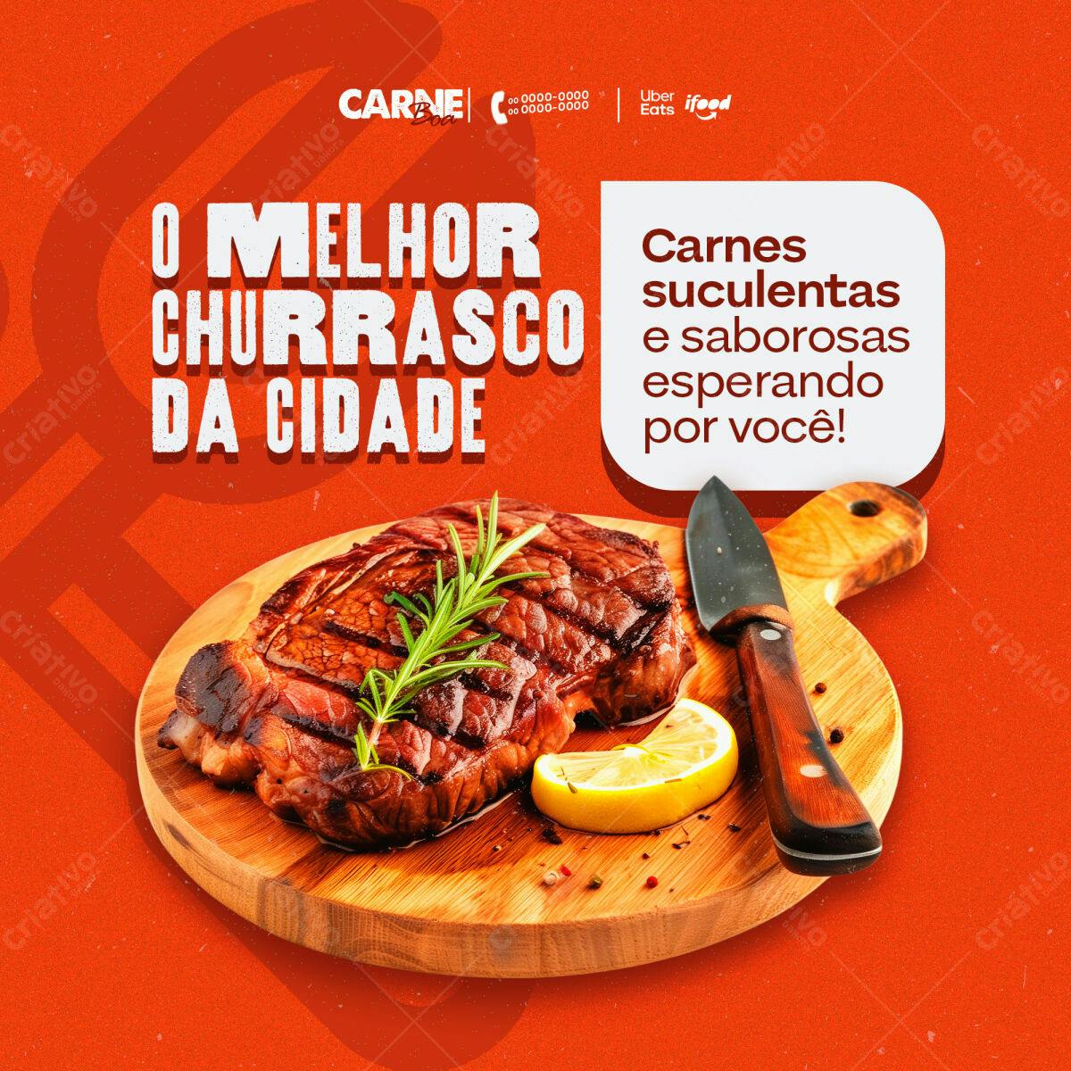 Post para Churrasco PSD Editável