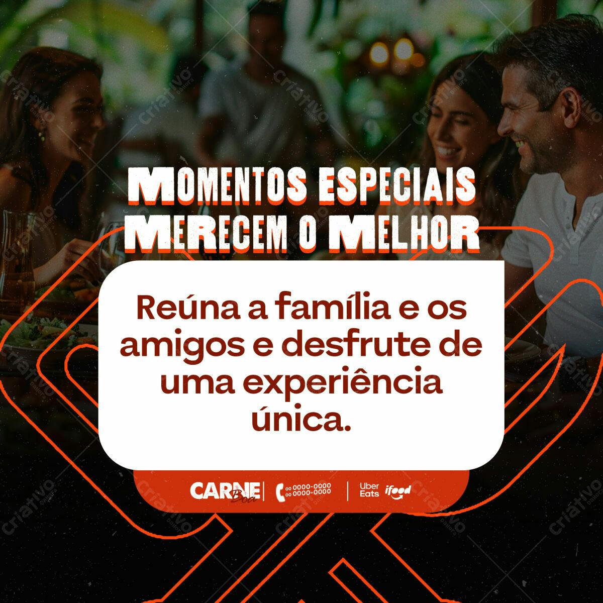 Postagem para Redes Sociais Restaurante PSD Editável