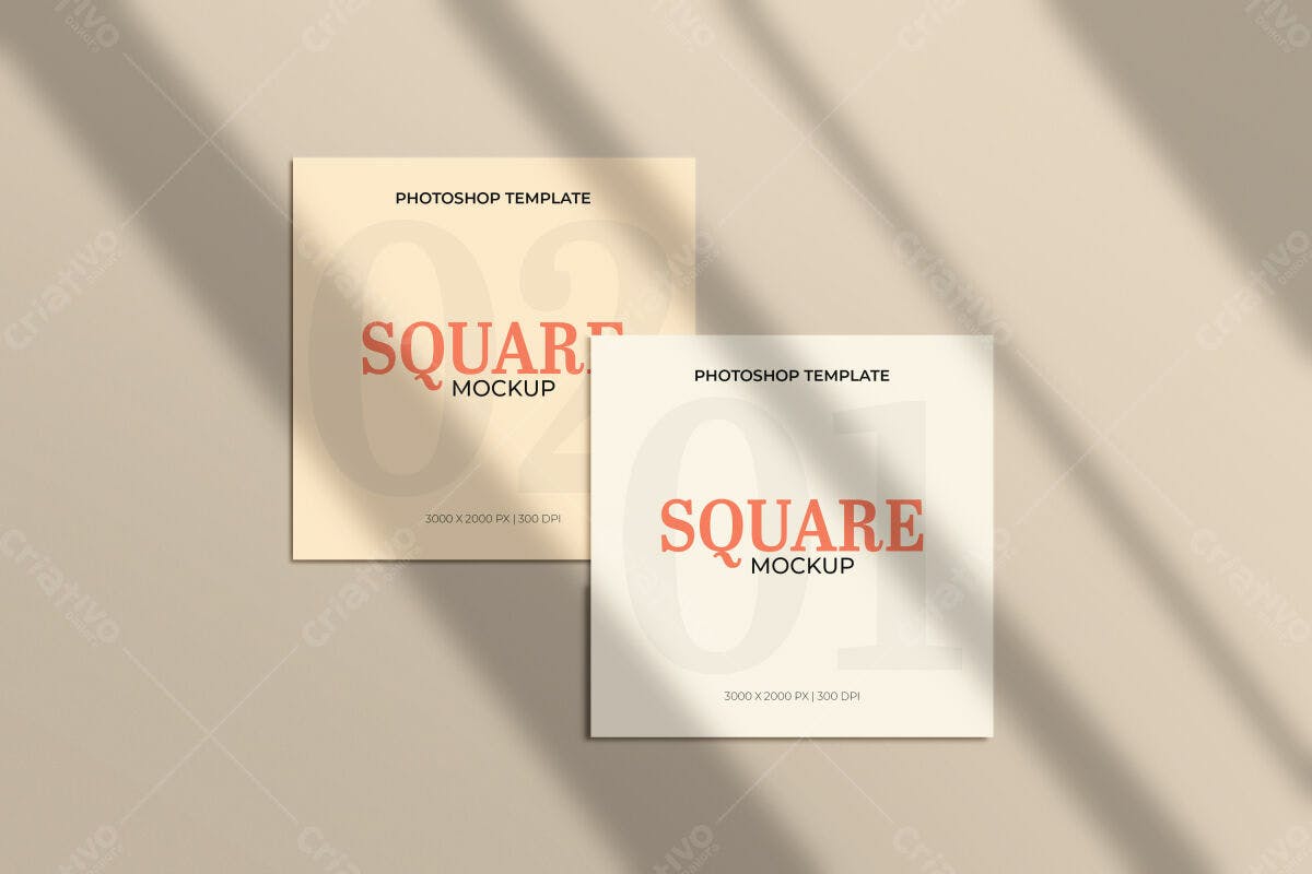 Mockup Quadrado para Mídias Sociais PSD Editável