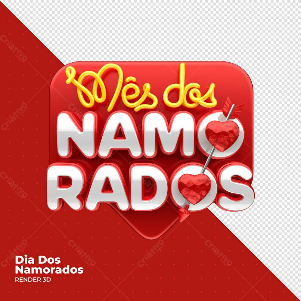 Dia Dos Namorados Selo 3D Render