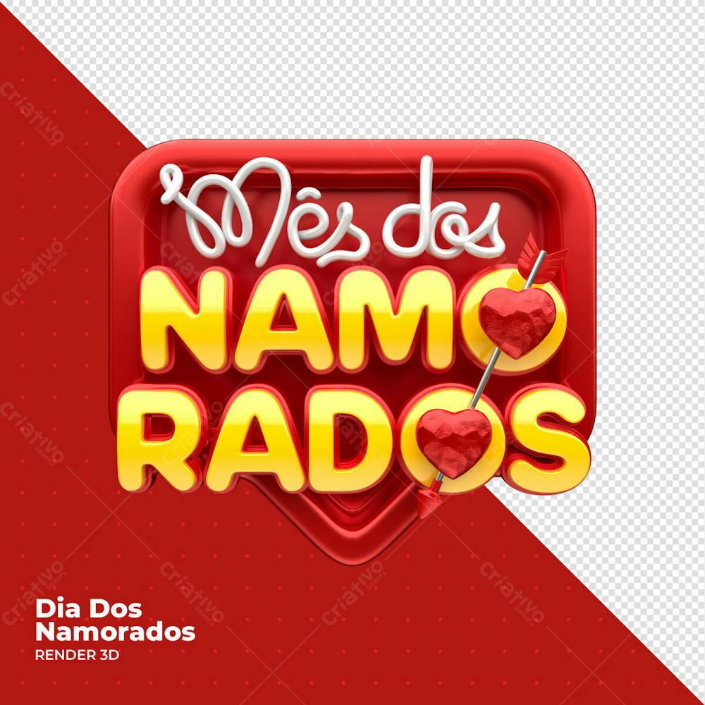 Dia Dos Namorados Selo 3D Render