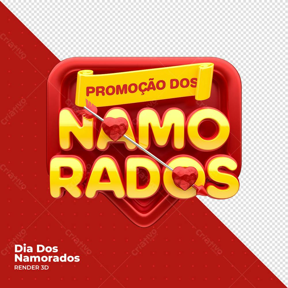 Dia Dos Namorados Selo 3D Render 