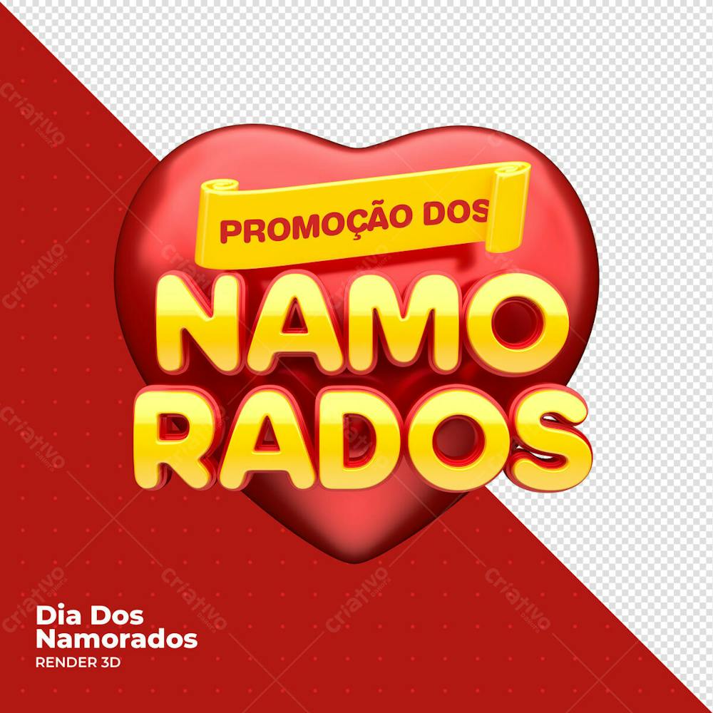 Dia Dos Namorados Selo 3D Render 