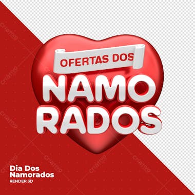 Dia dos namorados selo 3d render