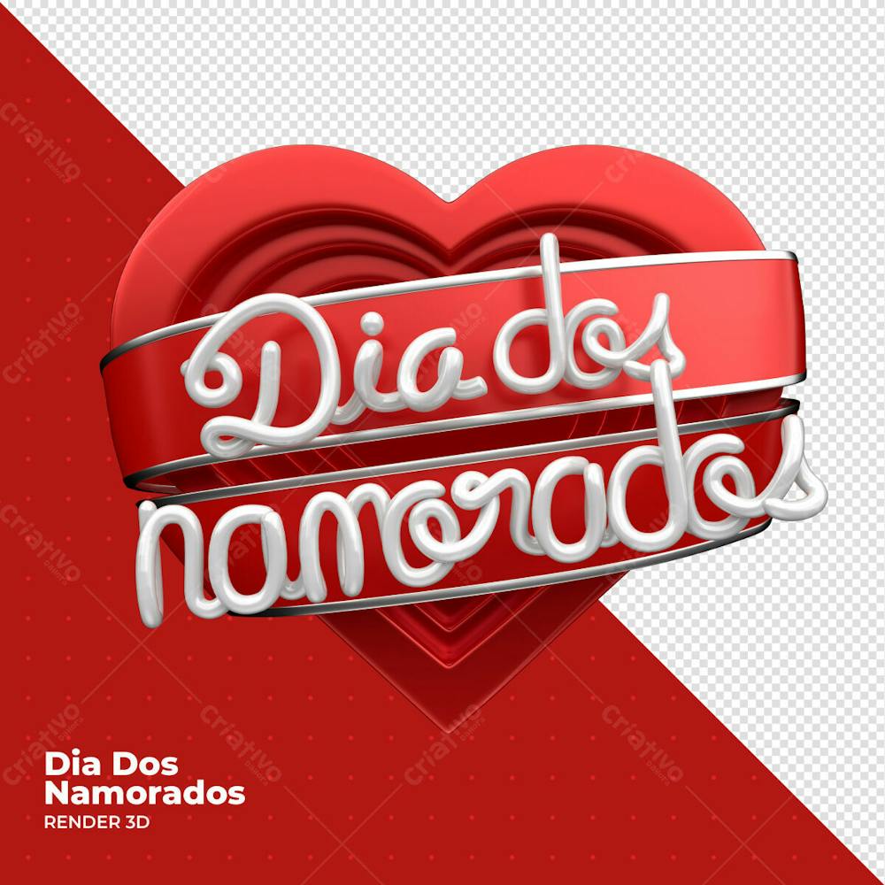 Dia Dos Namorados Selo 3D Render 